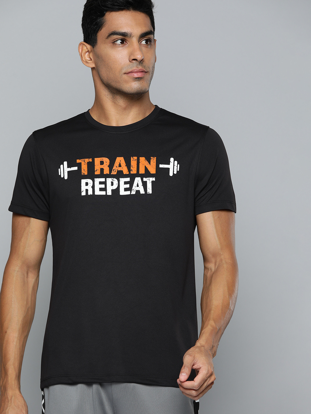 

HRX by Hrithik Roshan Rapid Dry Typography Printed Training T-shirt, Black