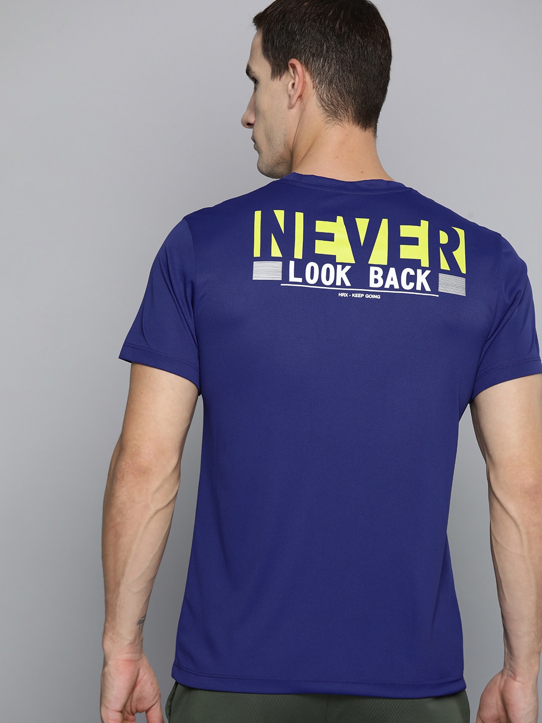 

HRX by Hrithik Roshan Men Typography Rapid-Dry Training T-shirt, Blue