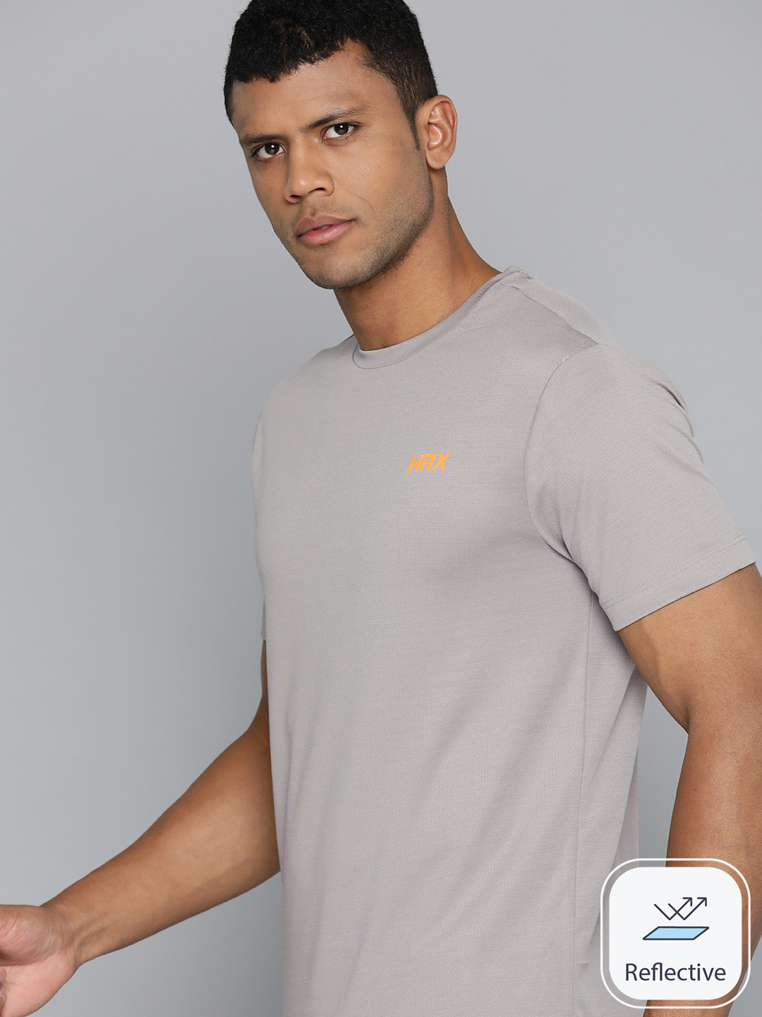 

HRX by Hrithik Roshan Rapid-Dry Running T-shirt, Taupe