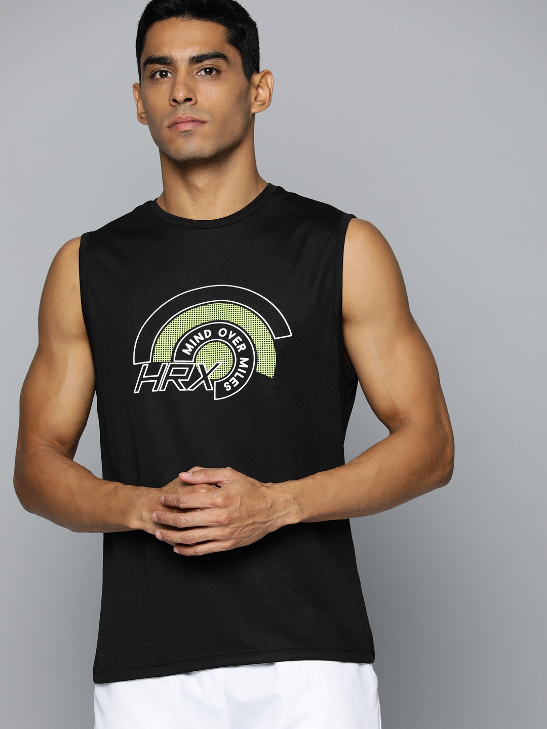 

HRX by Hrithik Roshan Brand Logo Printed Running T-shirt, Black