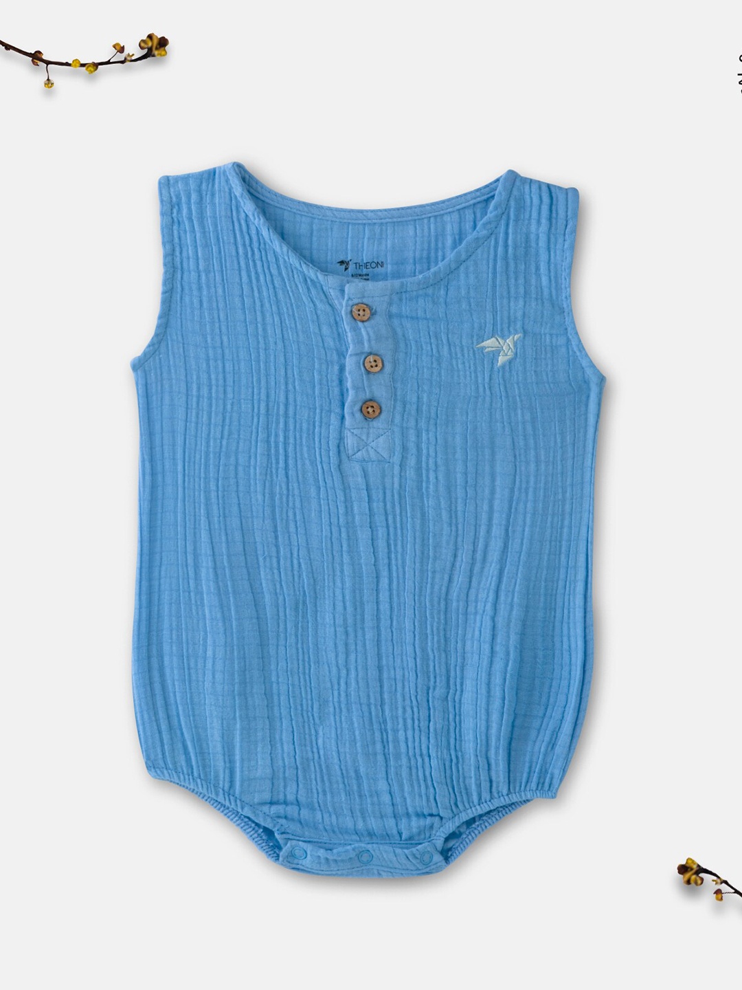 

THEONI Infants Cotton Bodysuit, Blue
