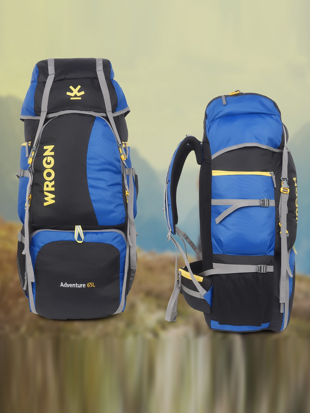 

WROGN Colourblocked Waterproof Durable Rucksack, Blue