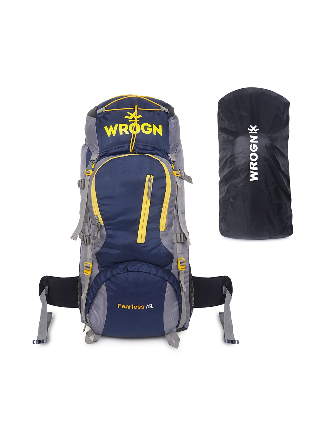 

WROGN Logo Printed Waterproof Rucksacks with Rain Cover, Navy blue