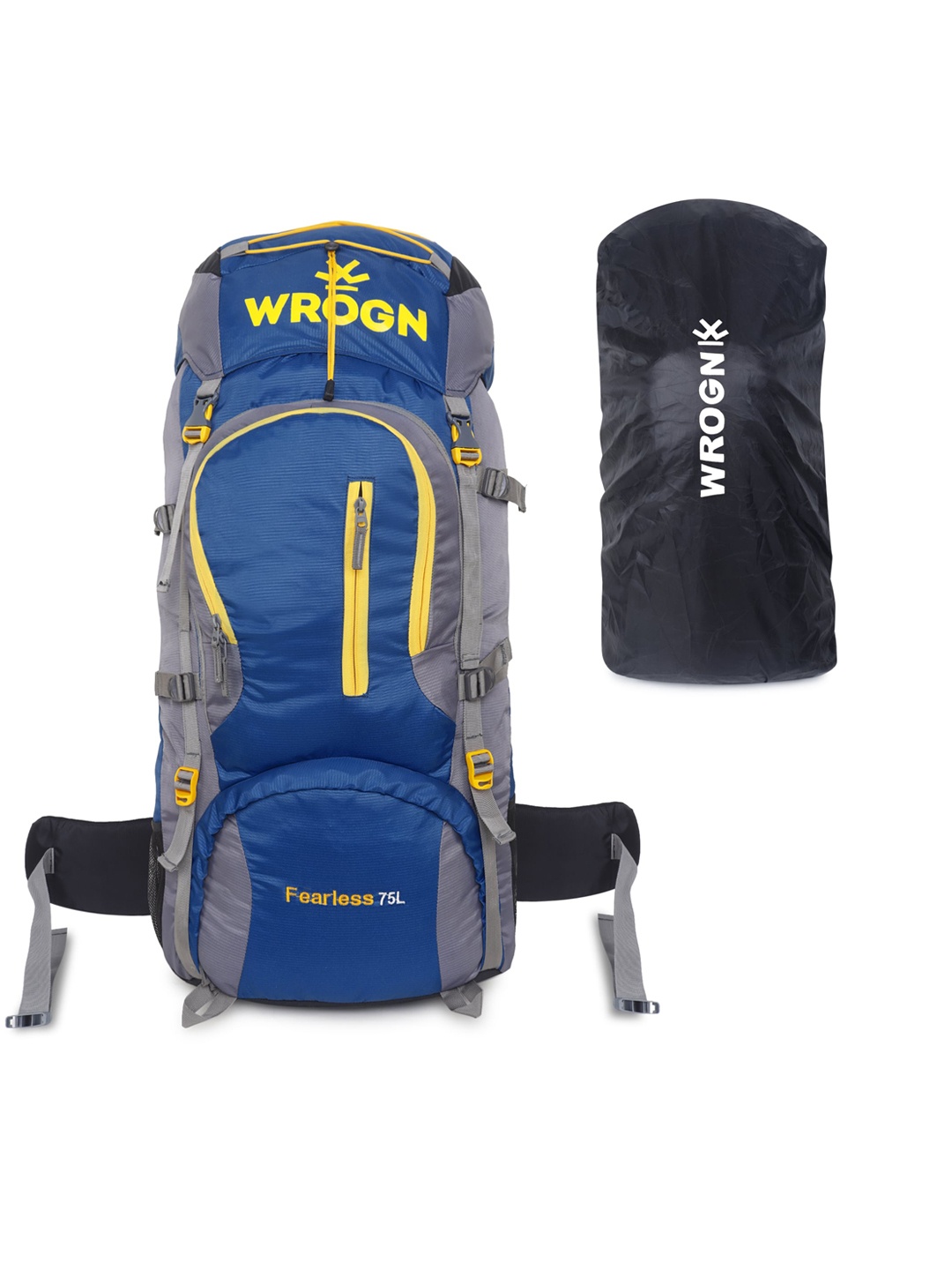 

WROGN Logo Printed Waterproof Rucksacks with Rain Cover, Blue