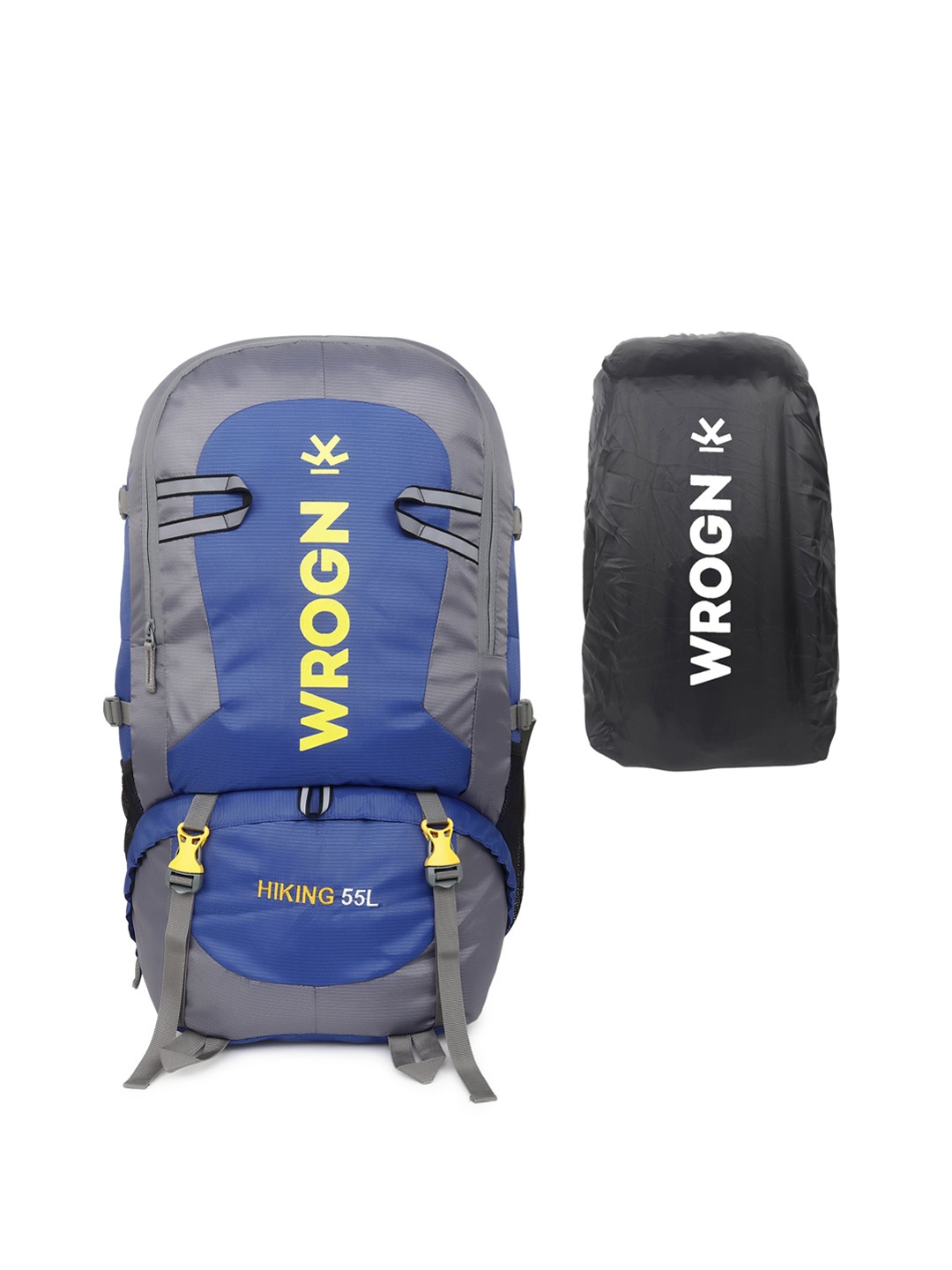 

WROGN Logo Printed Waterproof Rucksacks with Rain Cover, Blue