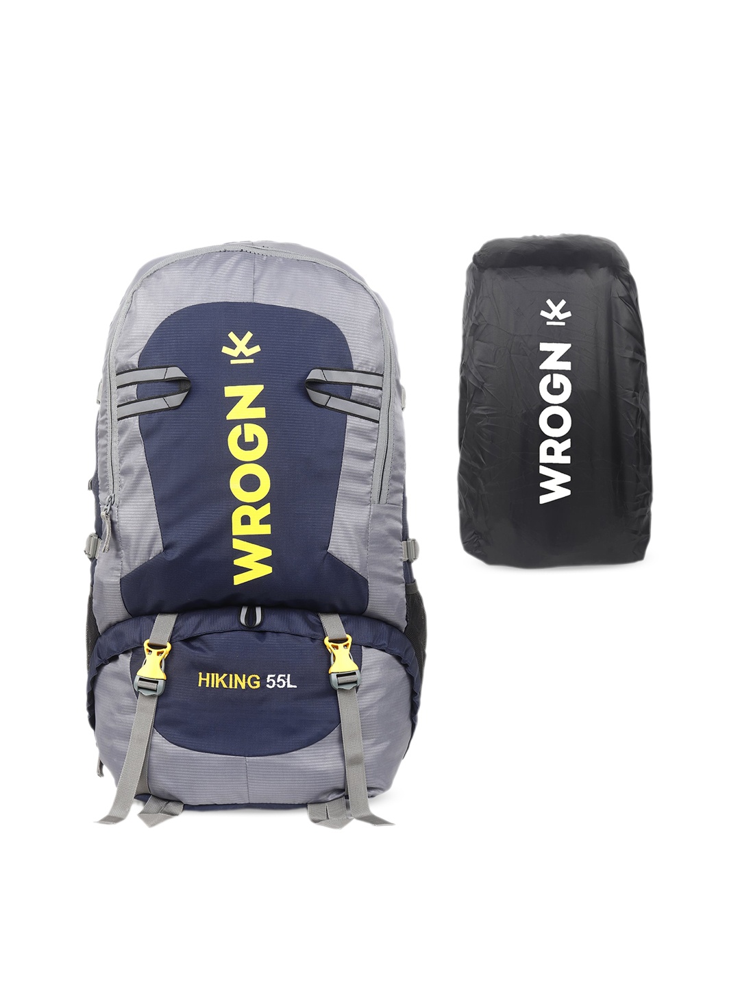 

WROGN Logo Printed Waterproof Rucksacks with Rain Cover, Navy blue