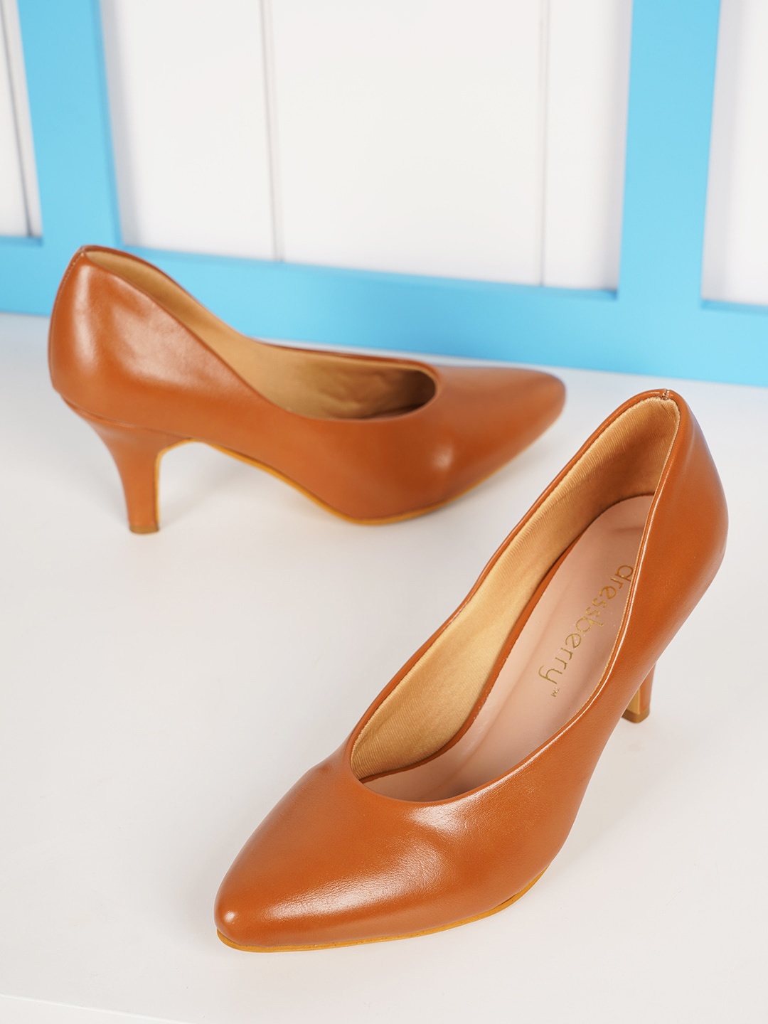 

DressBerry Pointed Toe Slim Pumps, Tan