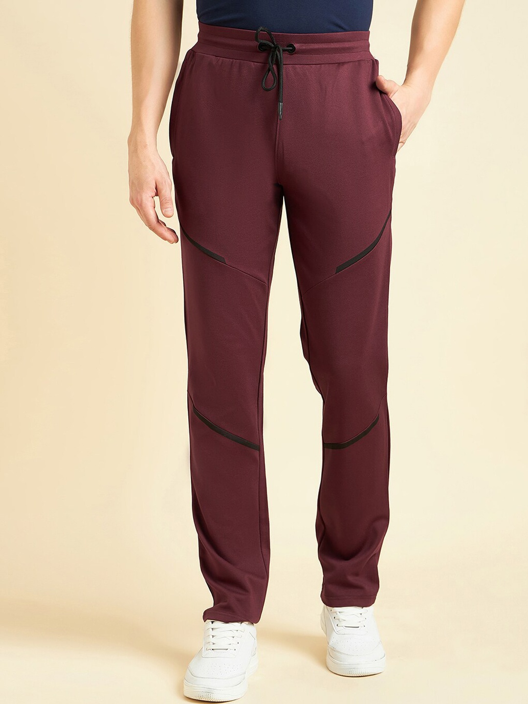 

Sweet Dreams Men Burgundy Mid-Rise Track Pants