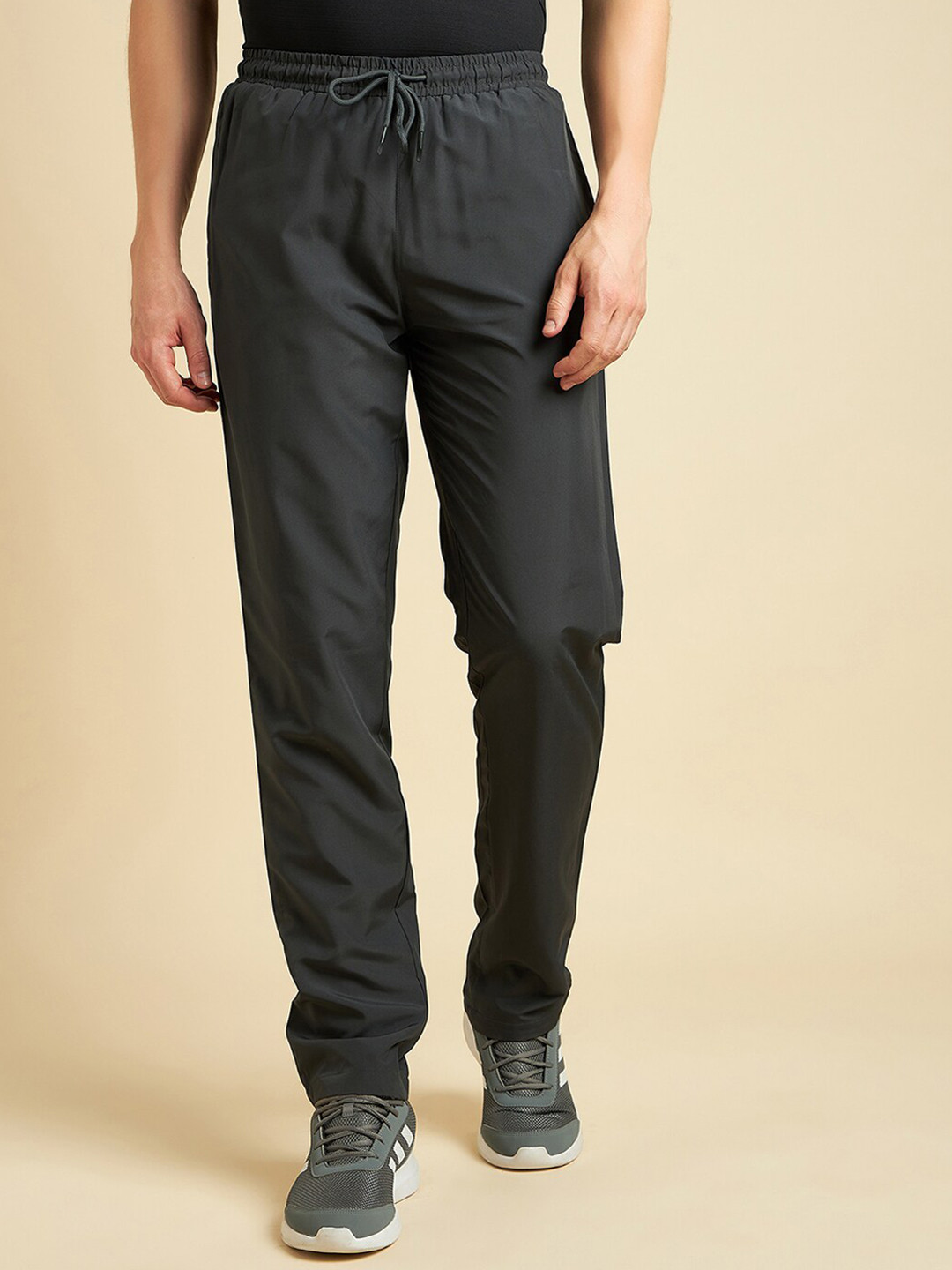 

Sweet Dreams Men Grey Mid-Rise Dry Fit Cotton Sports Track Pants