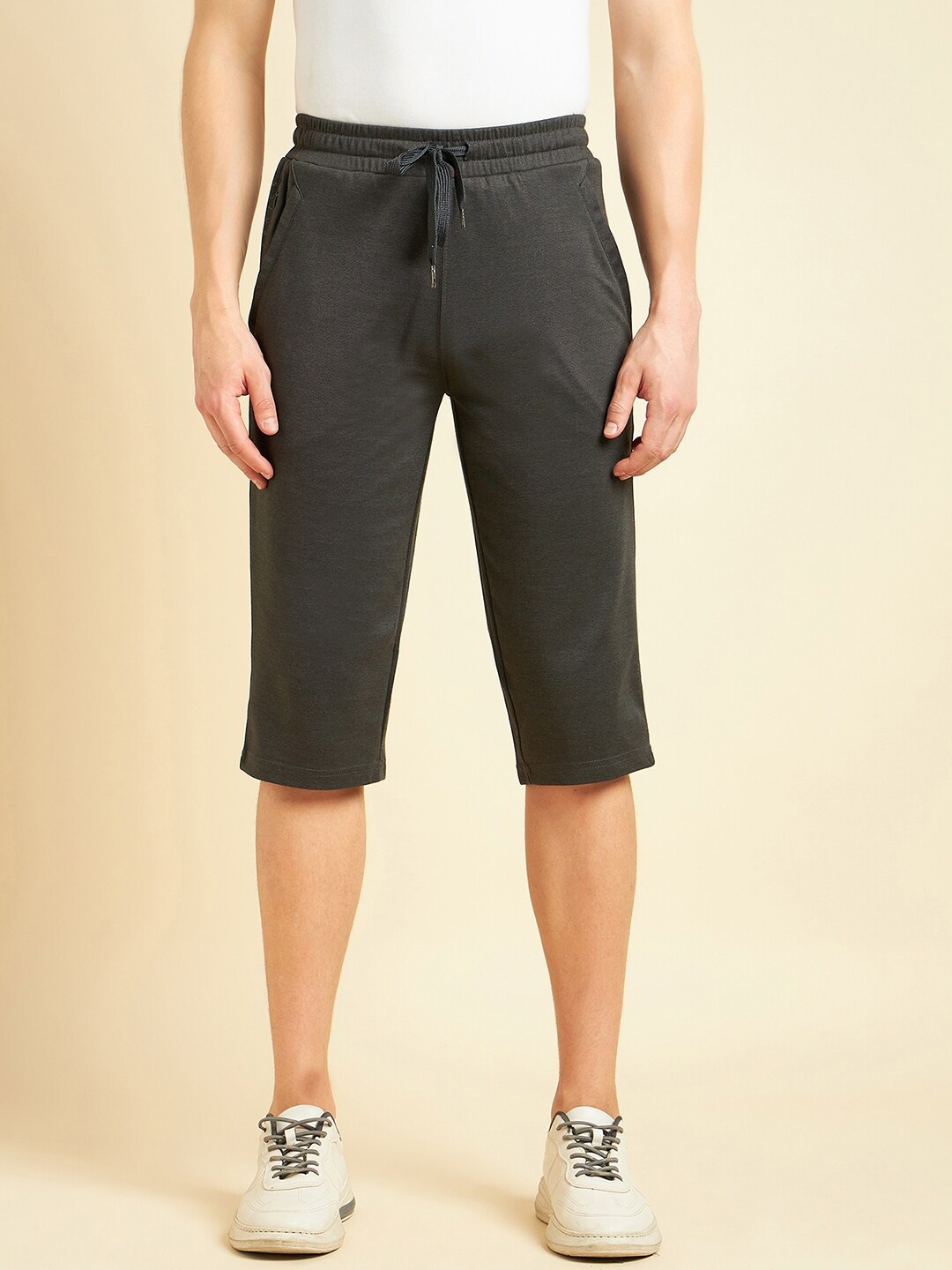

Sweet Dreams Men Charcoal Mid-Rise Cotton Shorts