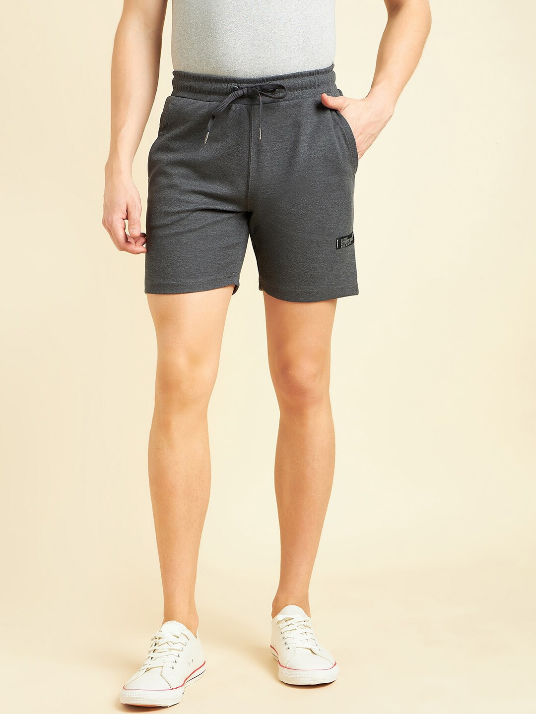 

Sweet Dreams Men Charcoal Inner Elastic Mid-Rise Shorts