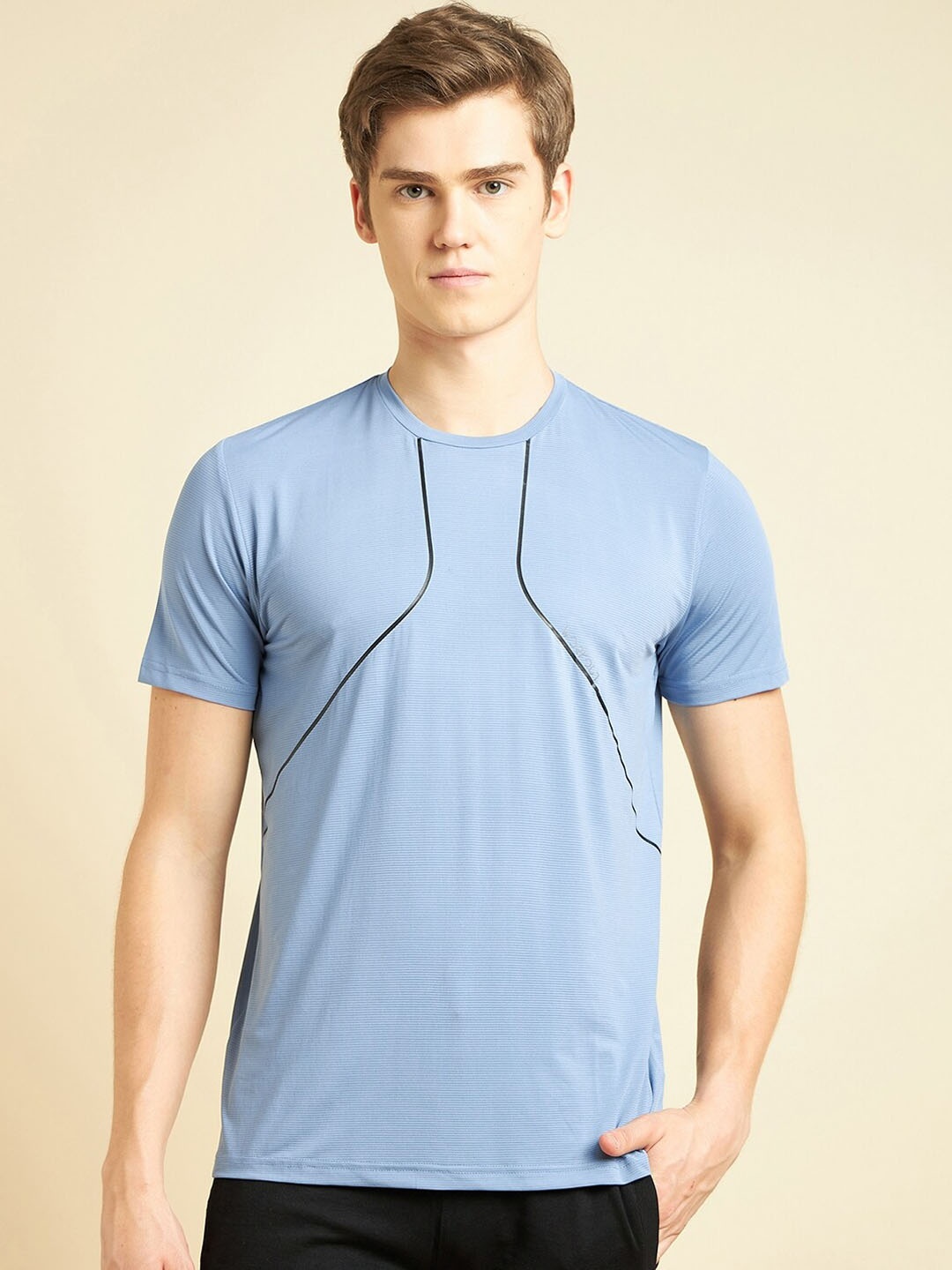 

Sweet Dreams Blue Round Neck Sports T-shirt