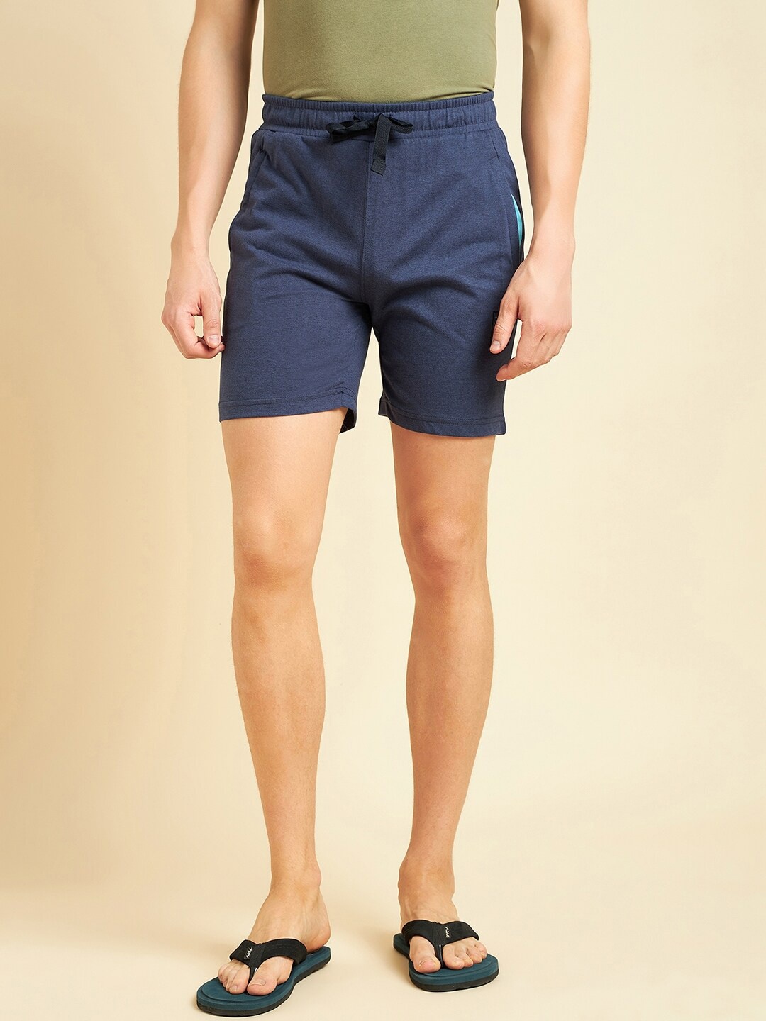 

Sweet Dreams Men Navy Blue Mid-Rise Lounge Shorts