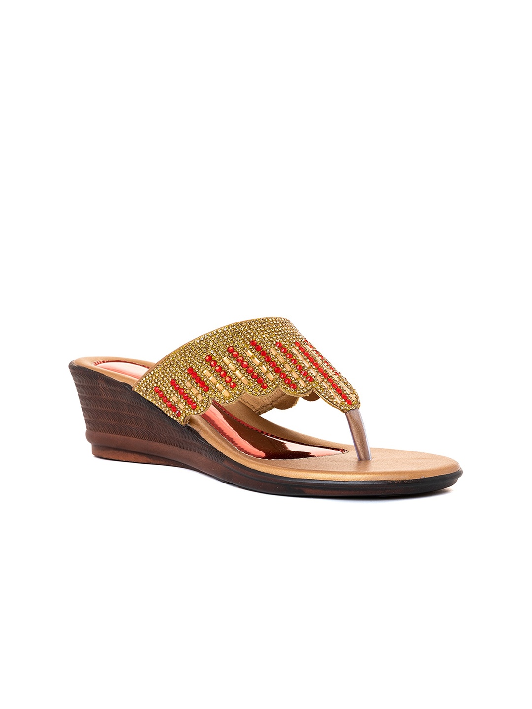 

Khadims Embellished Wedge Heels, Gold