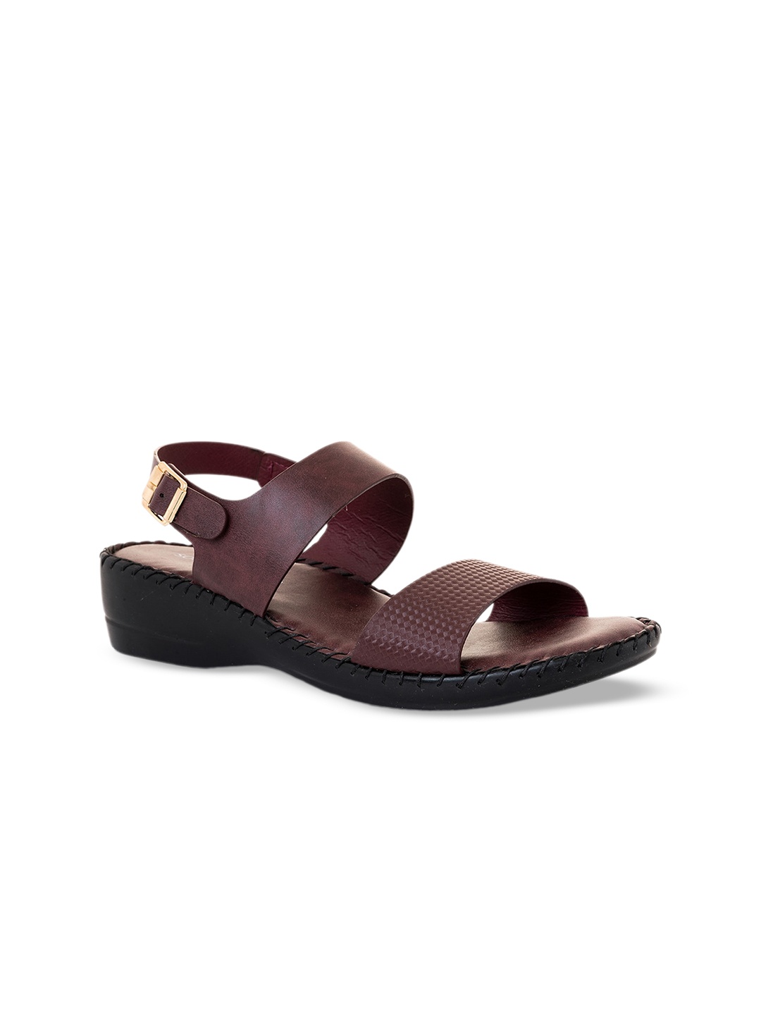 

Khadims Textured Open Toe Comfort Heels, Maroon