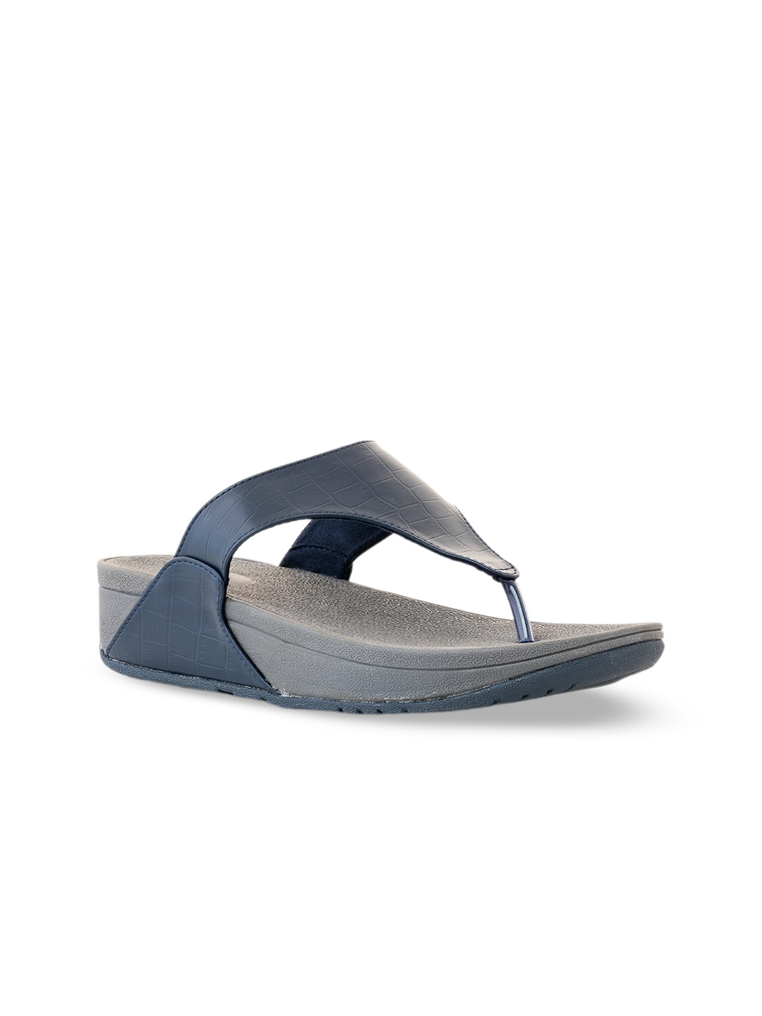 

Khadims Textured Open Toe Comfort Heels, Navy blue