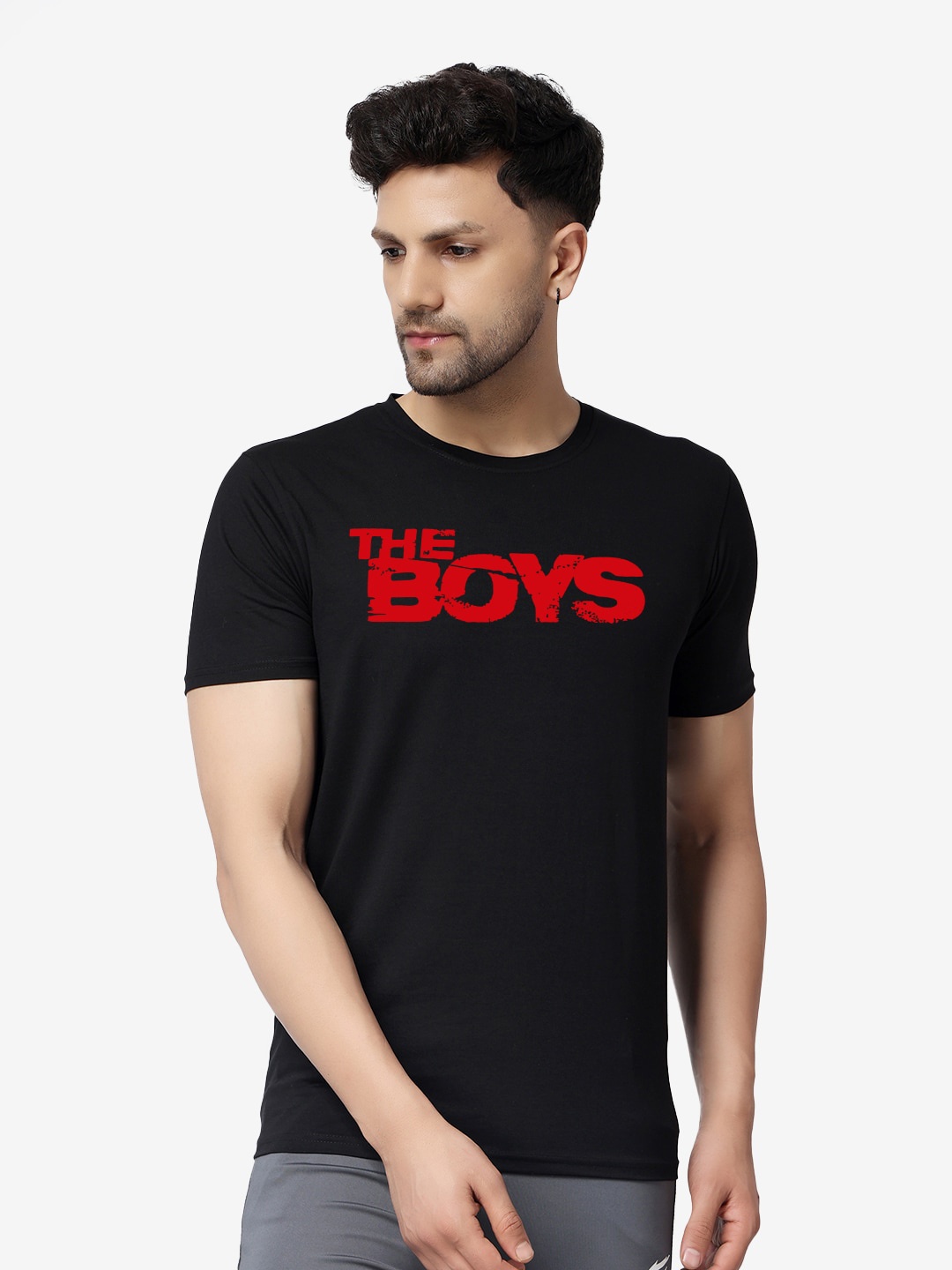 

The Label Bar Typography Printed Knitted Cotton T-Shirt, Black