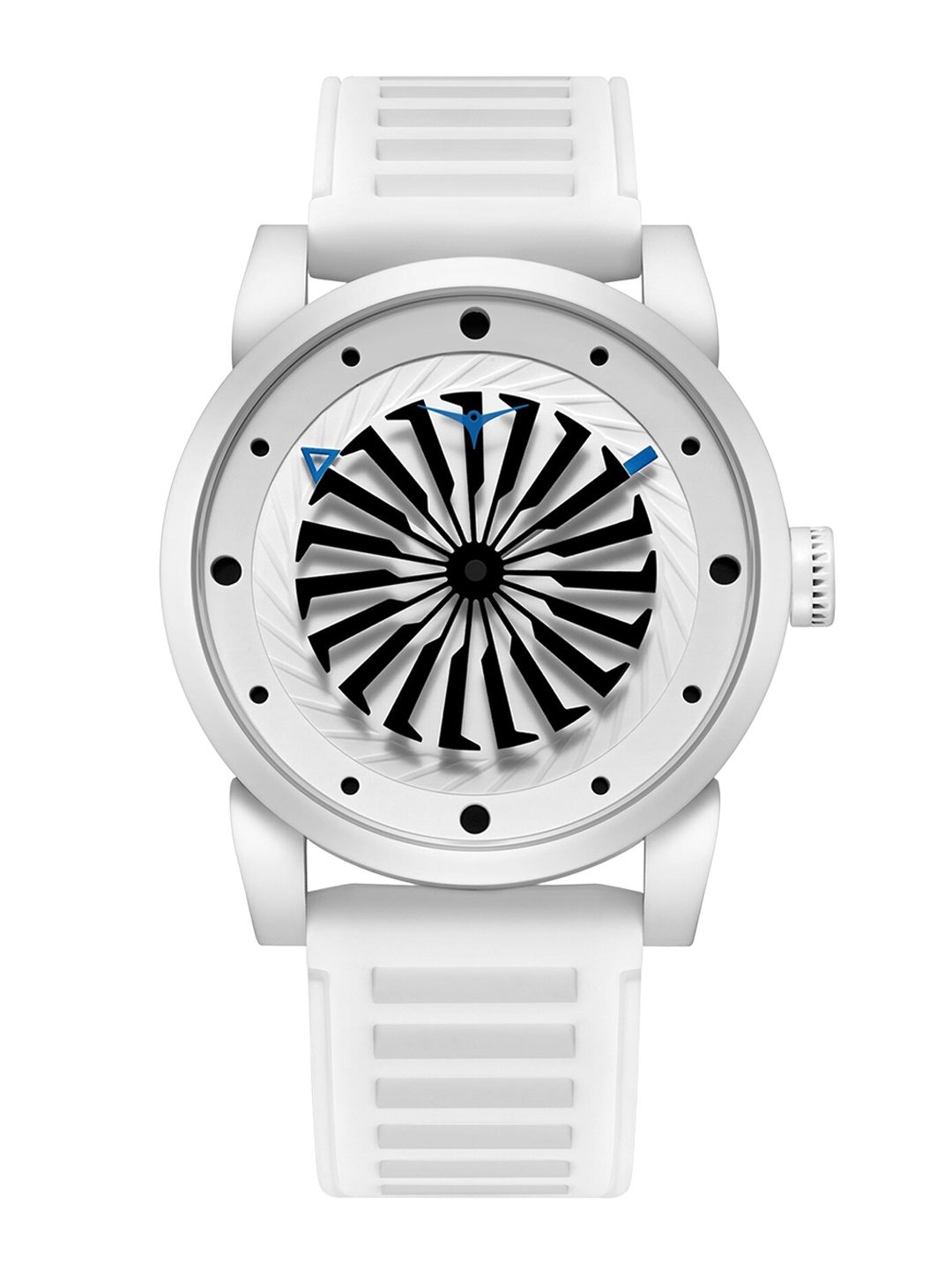 

ZINVO Men Silicon Straps Analogue Automatic Motion Powered Watch, White