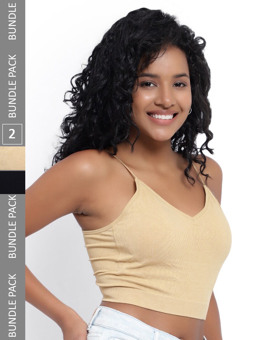 

PARKHA Pack Of 2 Full Coverage Heavily Padded All Day Comfort Dry-Fit Bralette Bra, Nude