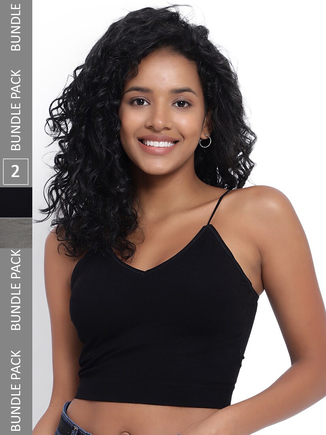 

PARKHA Pack Of 2 Full Coverage Heavily Padded All Day Comfort Dry-Fit Bralette Bra, Black