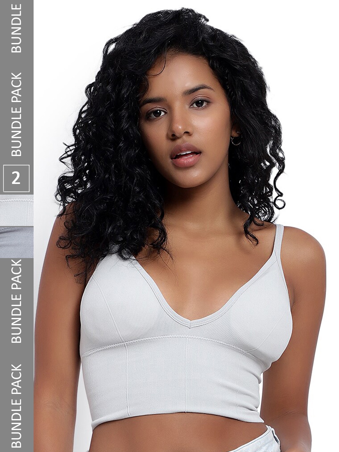 

PARKHA Pack Of 2 Full Coverage Heavily Padded All Day Comfort Dry-Fit Bralette Bra, Grey