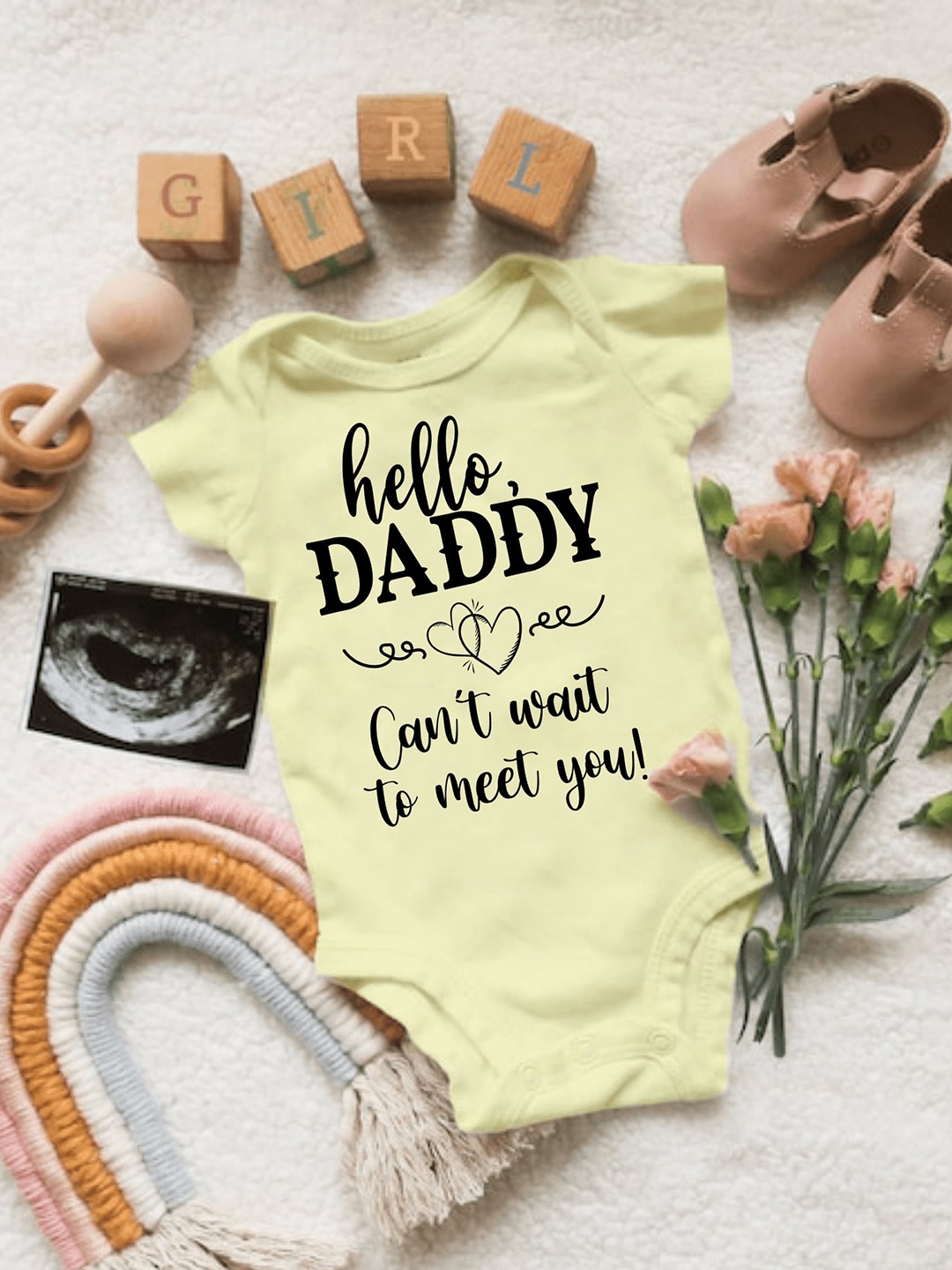 

KNITROOT Infant Printed Cotton Bodysuit, Yellow