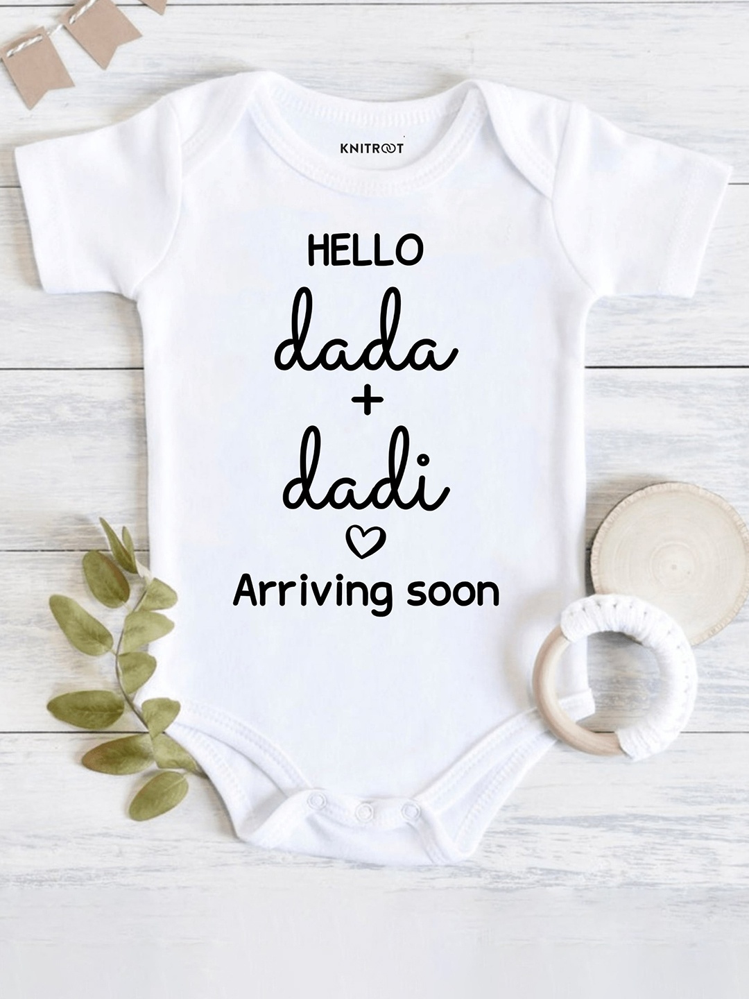 

KNITROOT Infant Printed Cotton Bodysuit, White