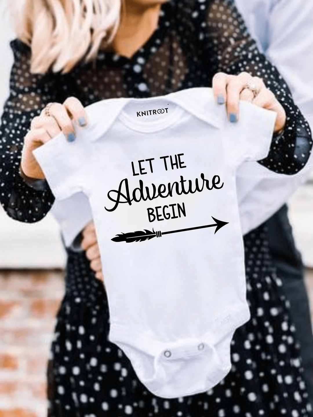 

KNITROOT Infant Printed Cotton Bodysuit, White