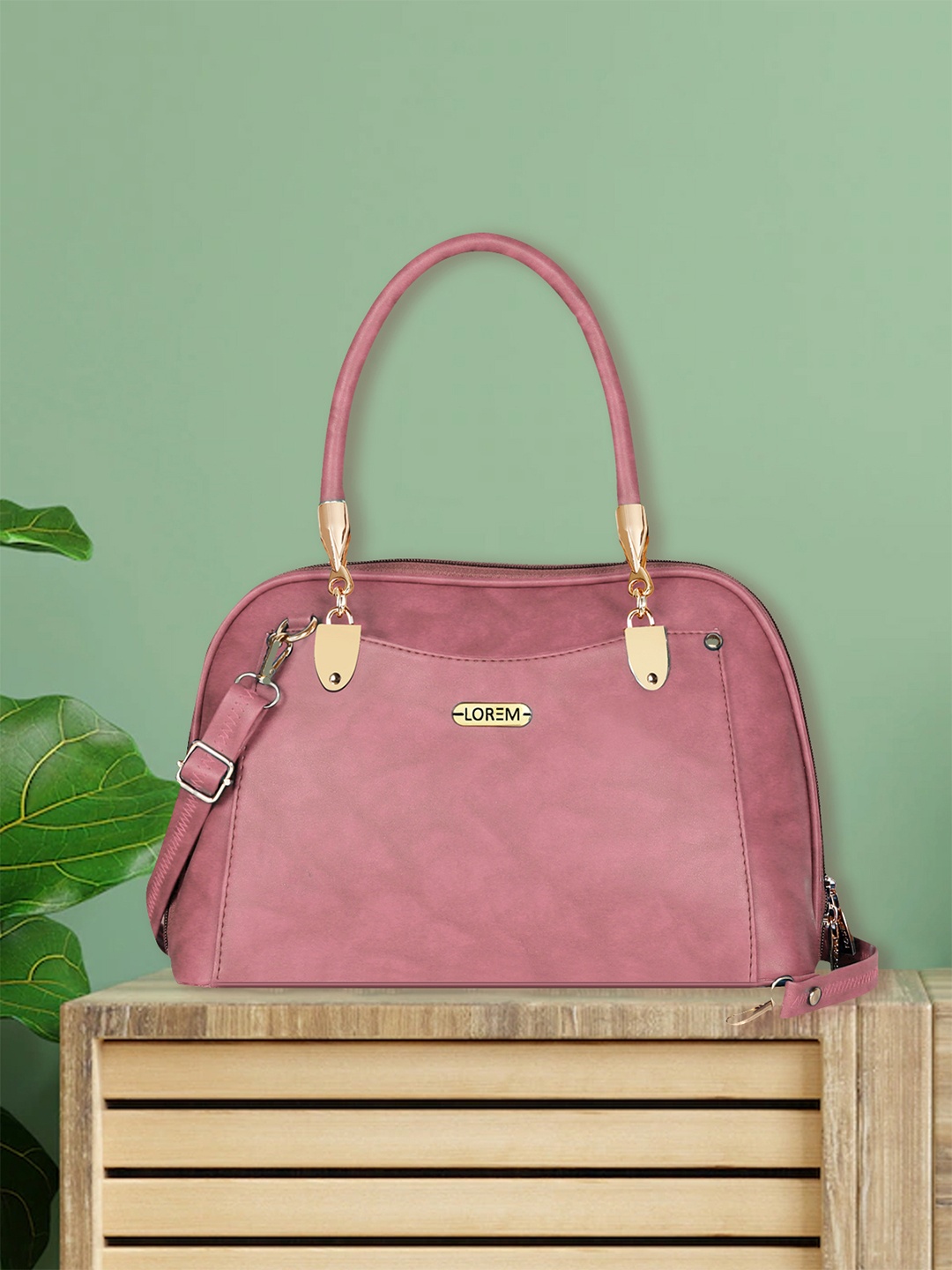 

LOREM Structured Handheld Bag, Pink