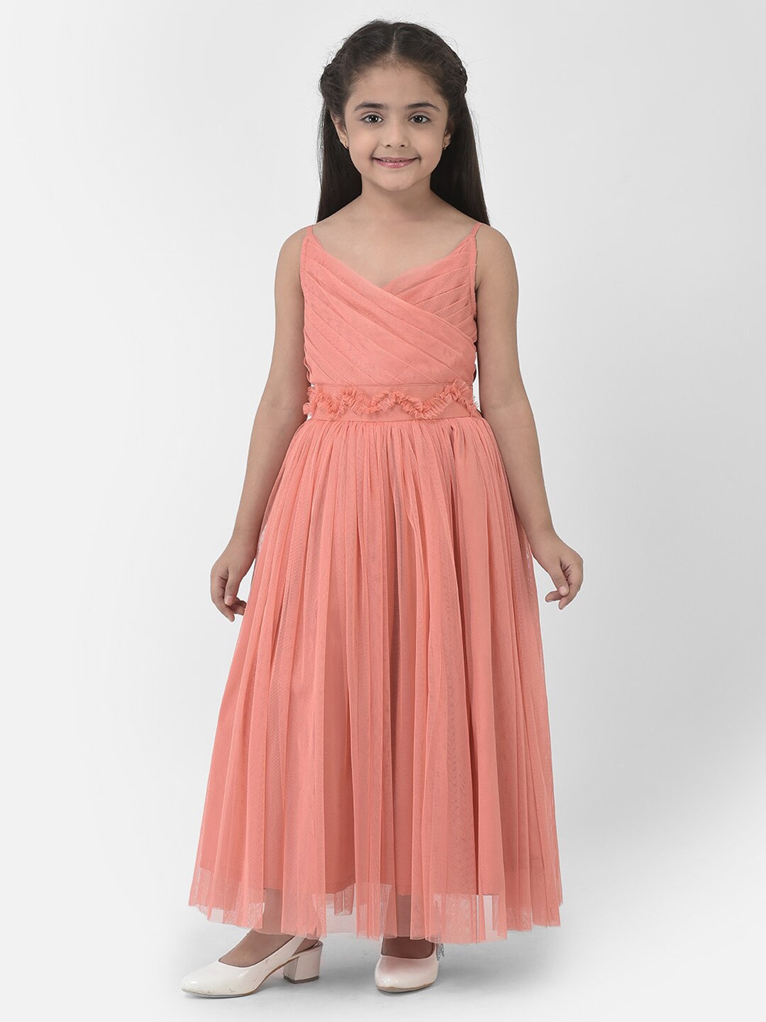 

Eavan Girls Georgette Fit & Flare Maxi Dress, Peach