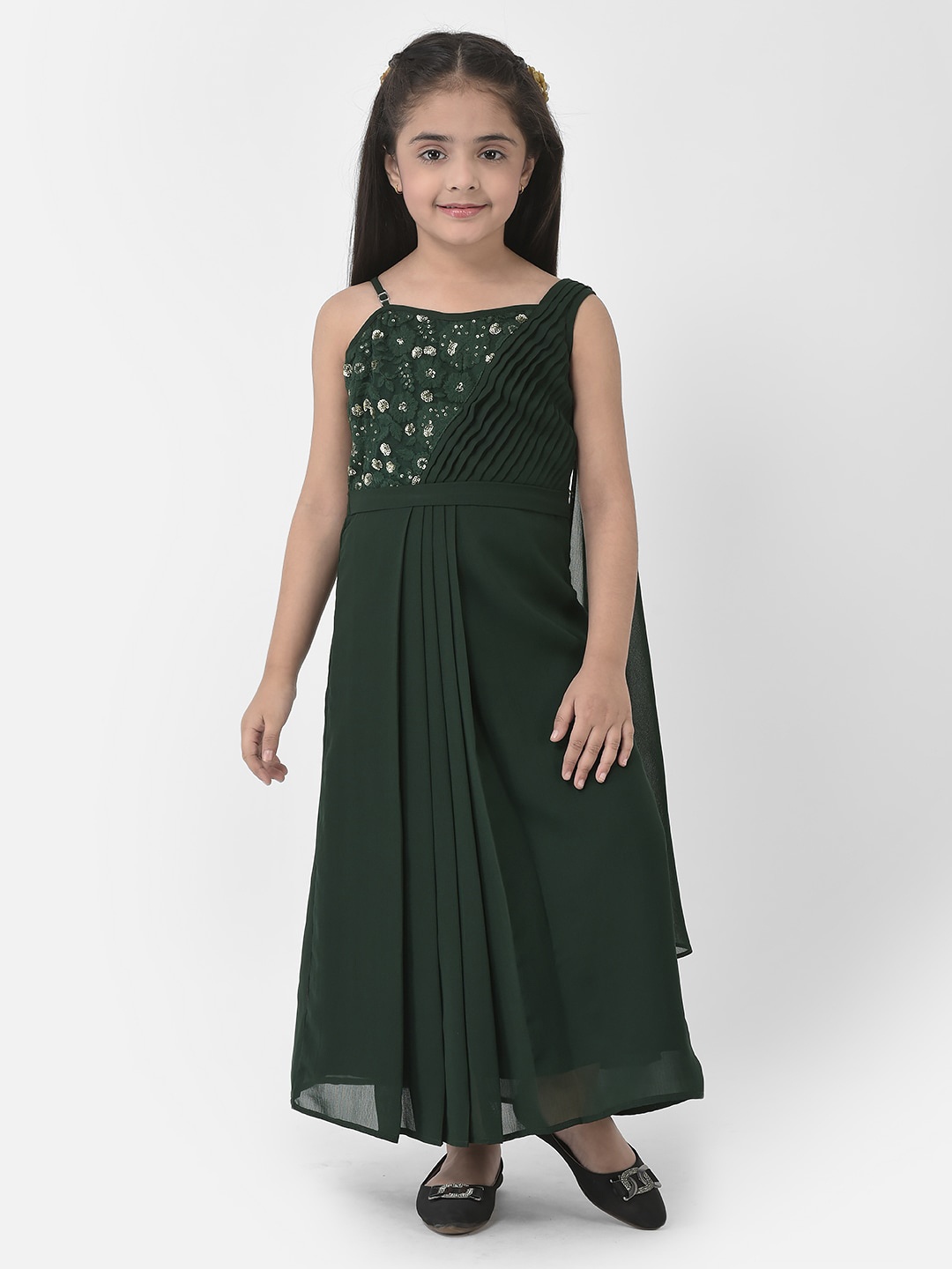 

Eavan Girls Embellished Georgette Maxi Dress, Green