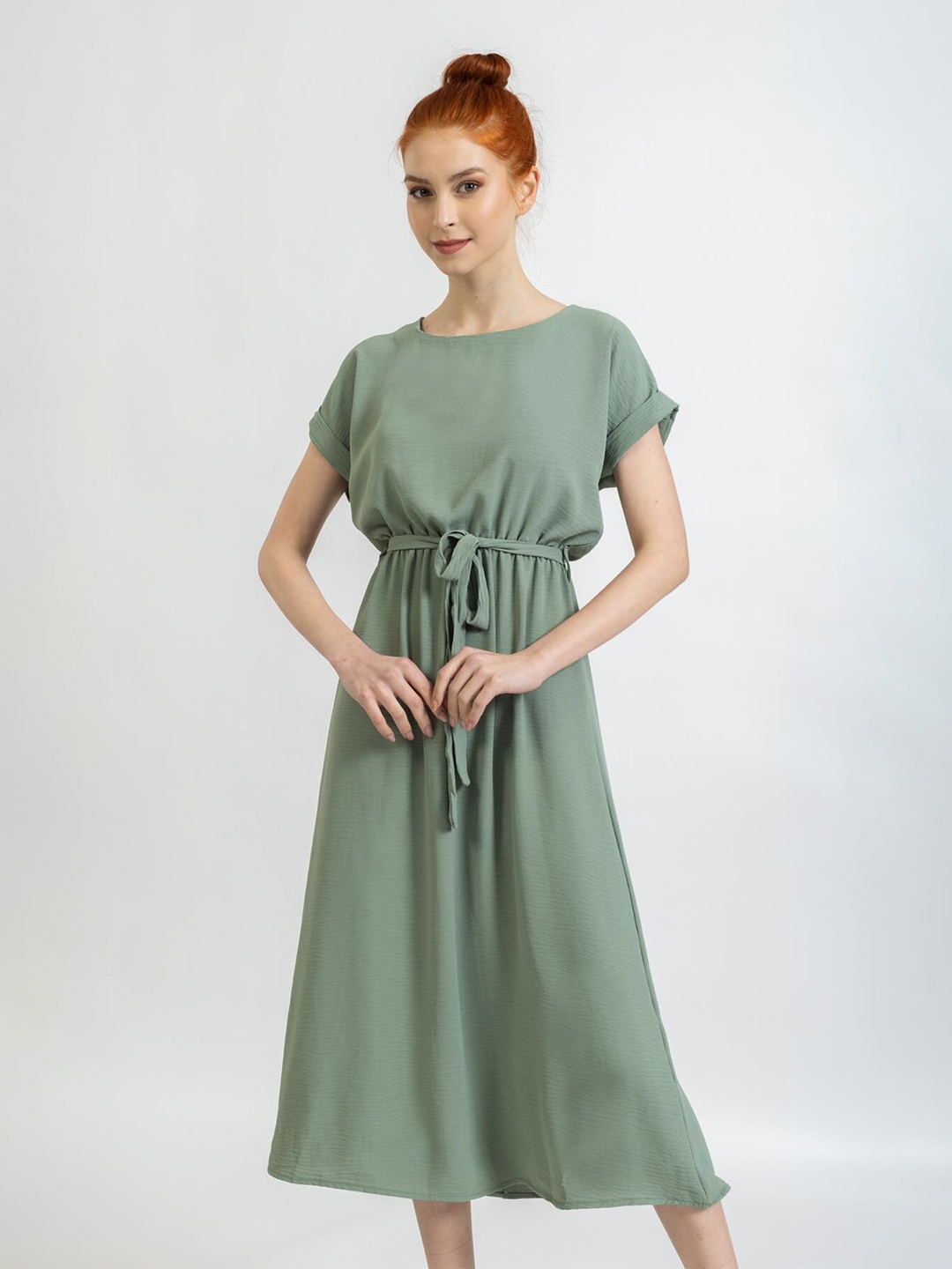

PRET A TUER Fit & Flare Midi Dress With Belt, Blue