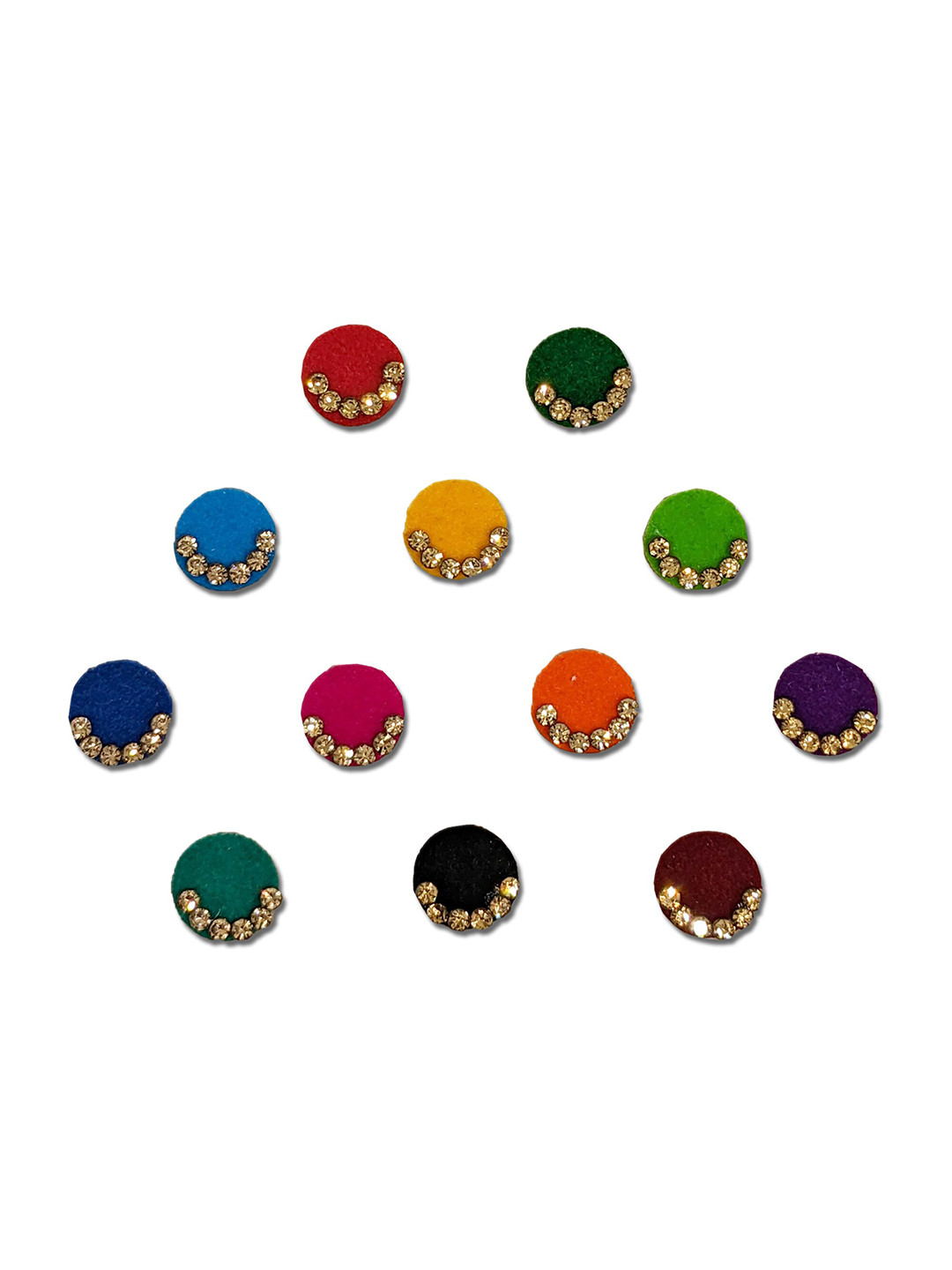 

Comet Busters Set of 12 Reusable Bindis - Multicolored, Multi