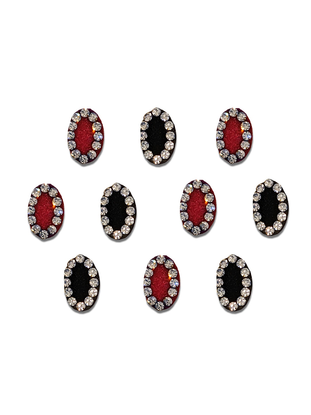 

Comet Busters Set of 10 Stone Studded Bindis - Multicolored, Multi
