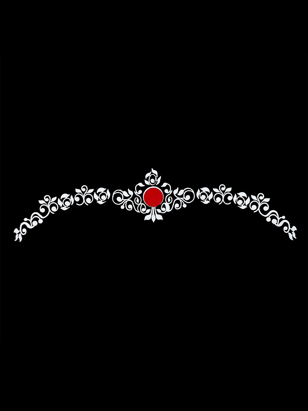 

Comet Busters Reusable Bengali Bridal Bindi- White & Red