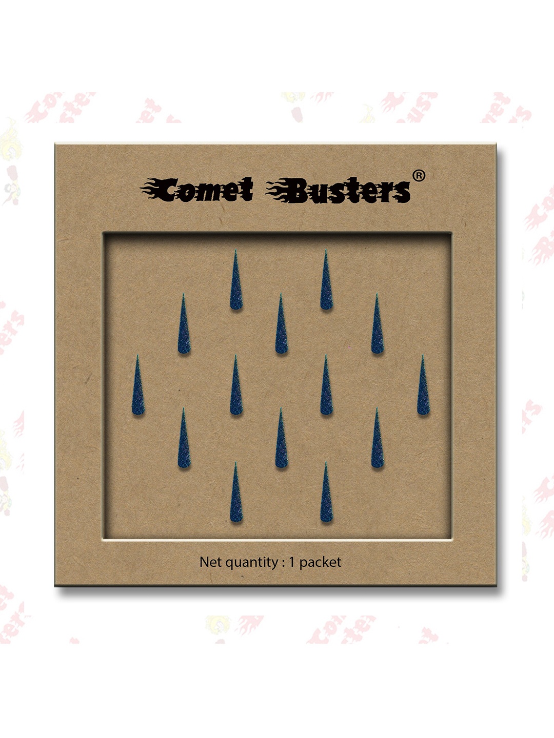 

Comet Busters 14 Pcs Reusable Designer Bindis - Blue