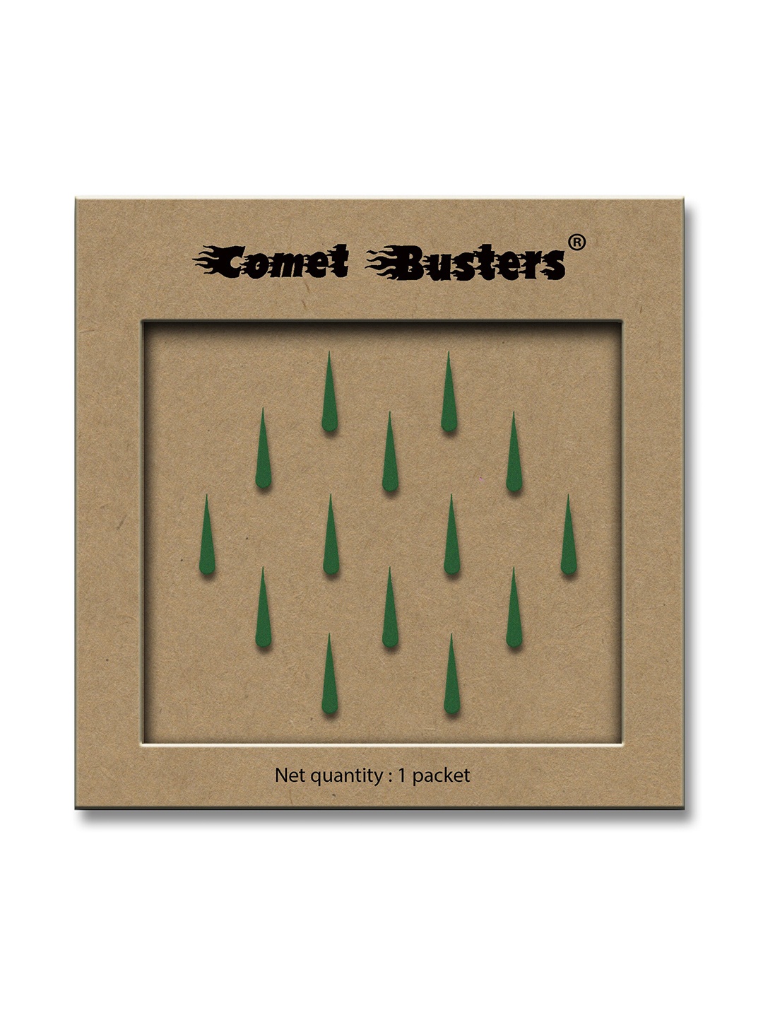 

Comet Busters Green Handcrafted Beautiful Traditional Designer Bindis - 14 Pcs