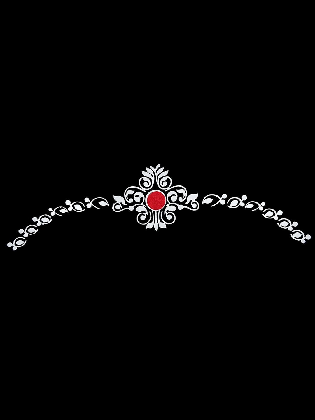 

Comet Busters Reusable Bengali Bridal Bindi- White & Red