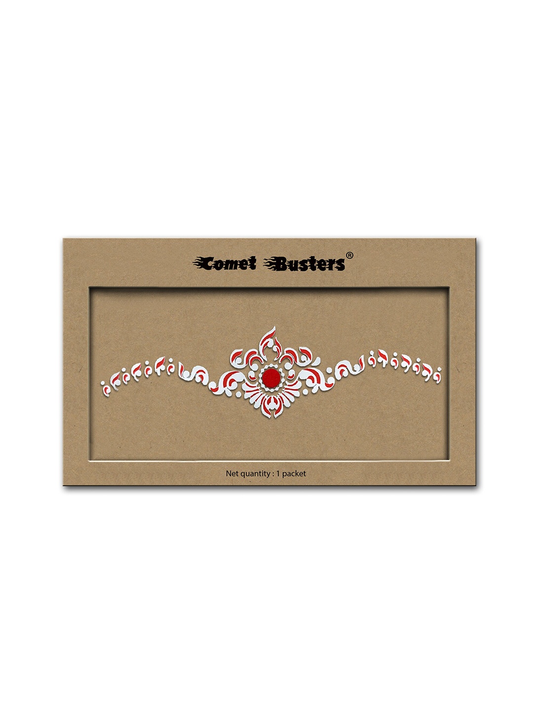 

Comet Busters Reusable Bengali Bridal Bindi - White & Red