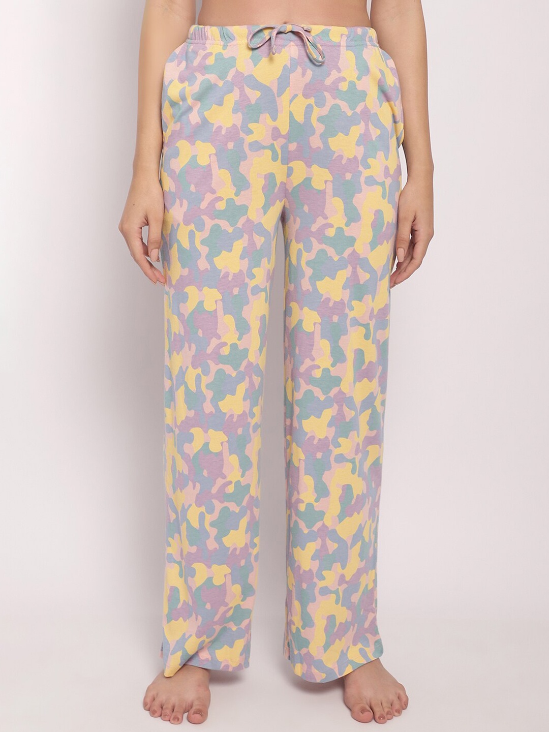 

Kanvin Women Printed Lounge Pants, Yellow