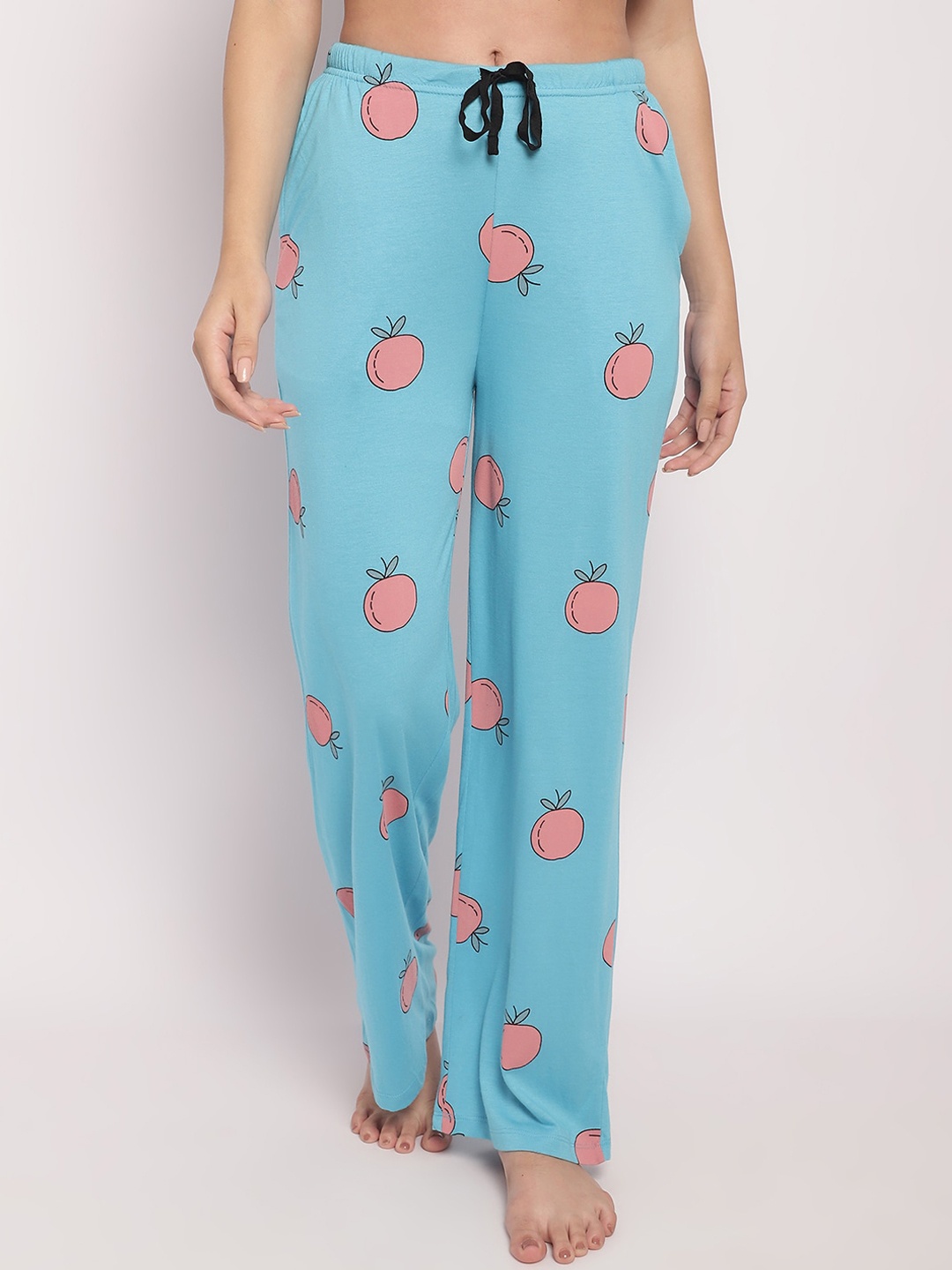 

Kanvin Women Printed Lounge Pants, Blue