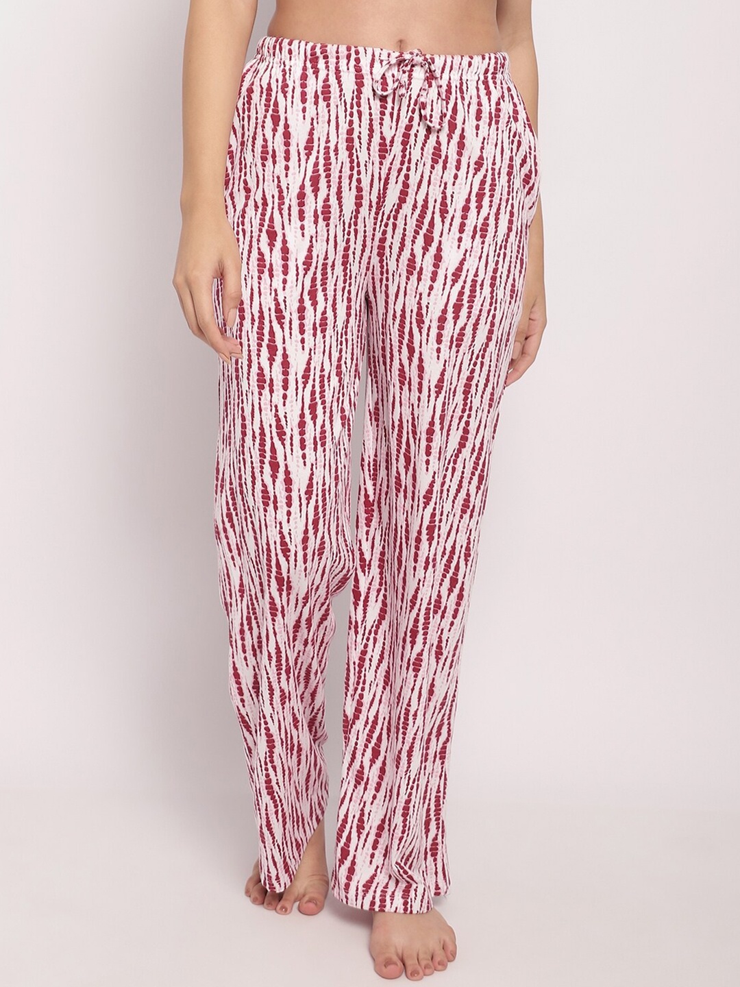 

Kanvin Women Printed Lounge Pants, Red