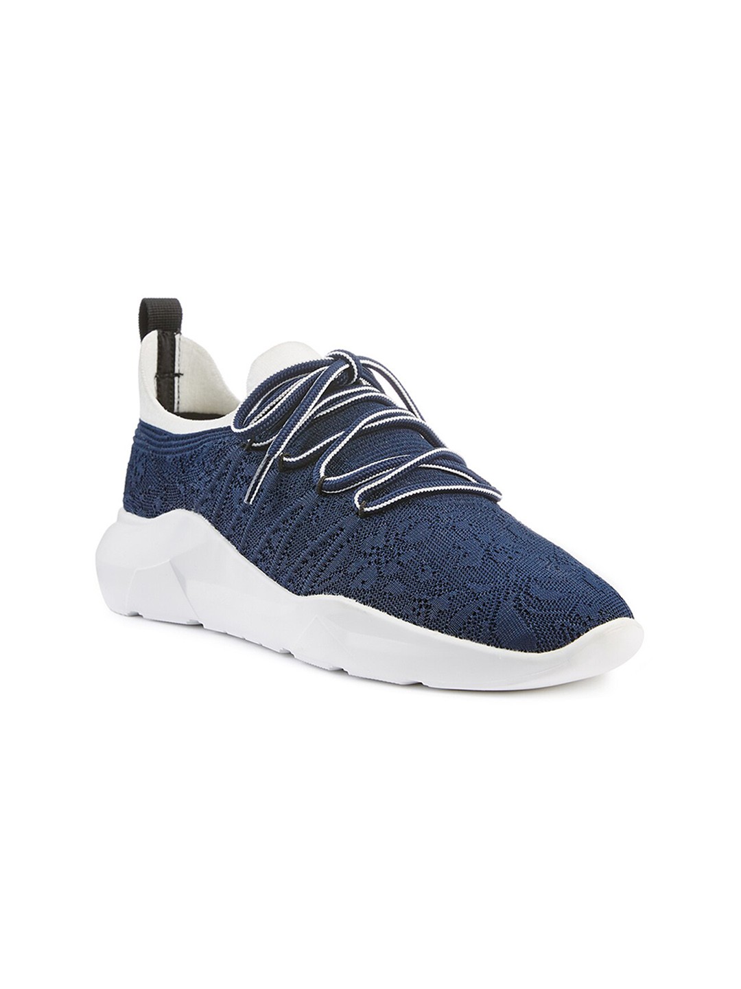 

FREESOUL Women FREEDO Woven Design Textile Contrast Sole Sneakers, Navy blue