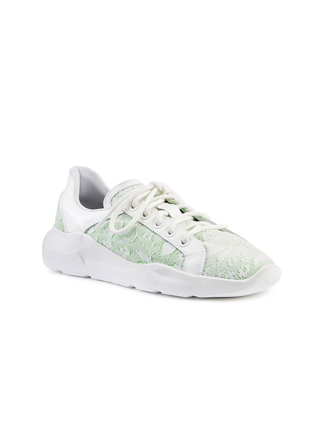 

FREESOUL Women FREESTAN LACE Woven Design Textile Basics Sneakers, Sea green