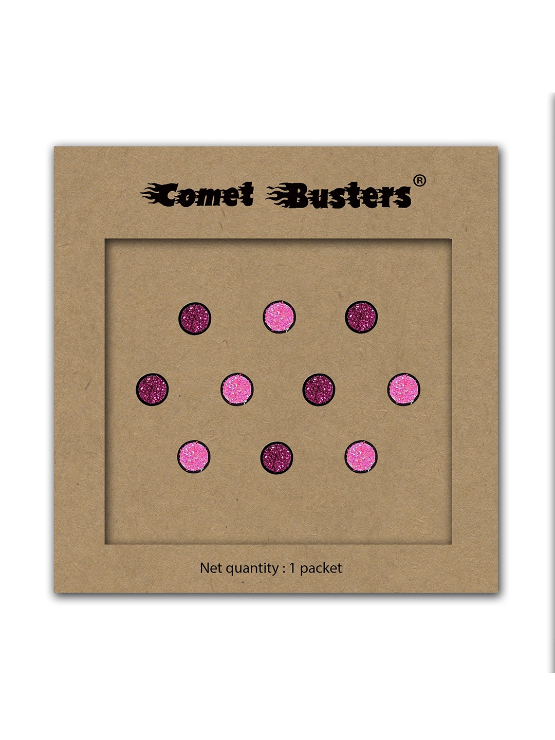 

Comet Busters 10 Pcs Circular Reusable Designer Bindis - Pink
