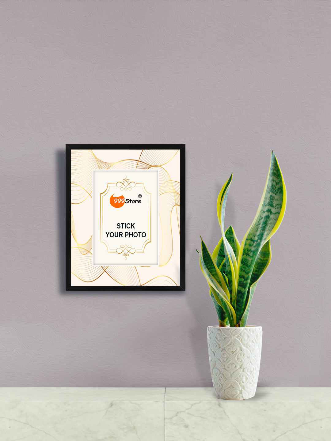 

999Store Beige & Black Liner Pattern Hanging Photo Frame