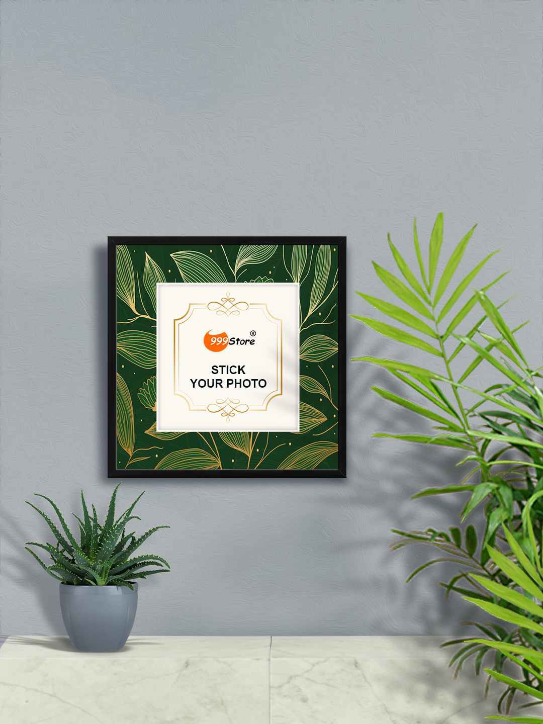 

999Store Green Leaf Printed Wall Hanging Photo Frame