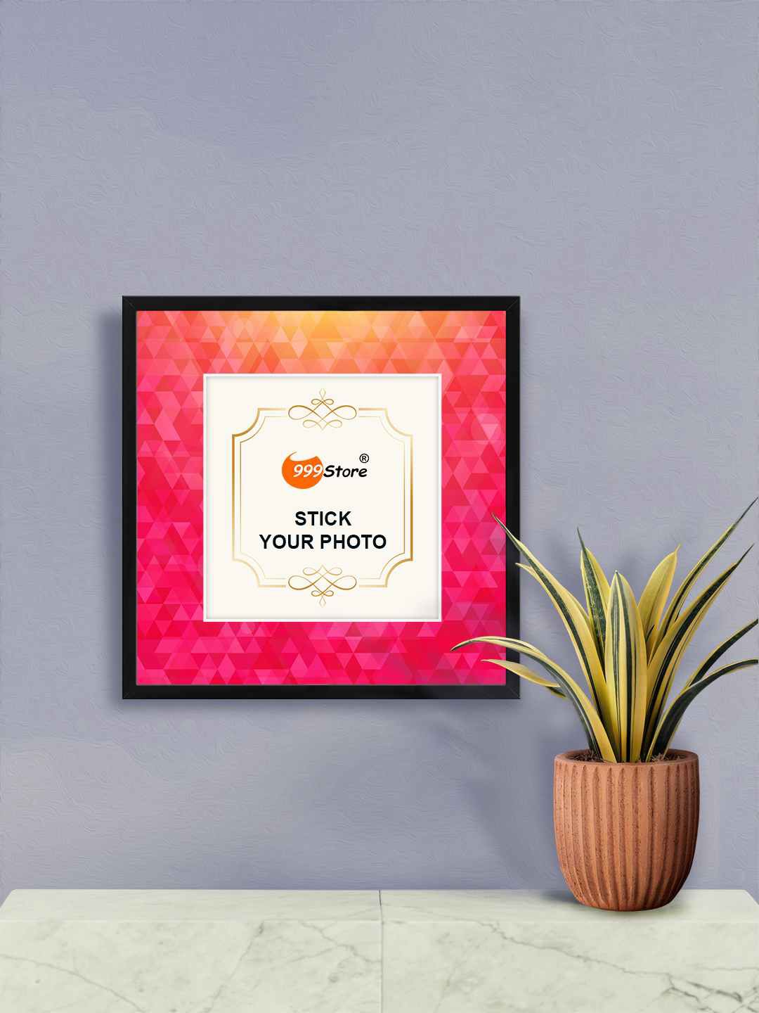 

999Store Red & Black Triangle Printed Wall Hanging Photo Frame
