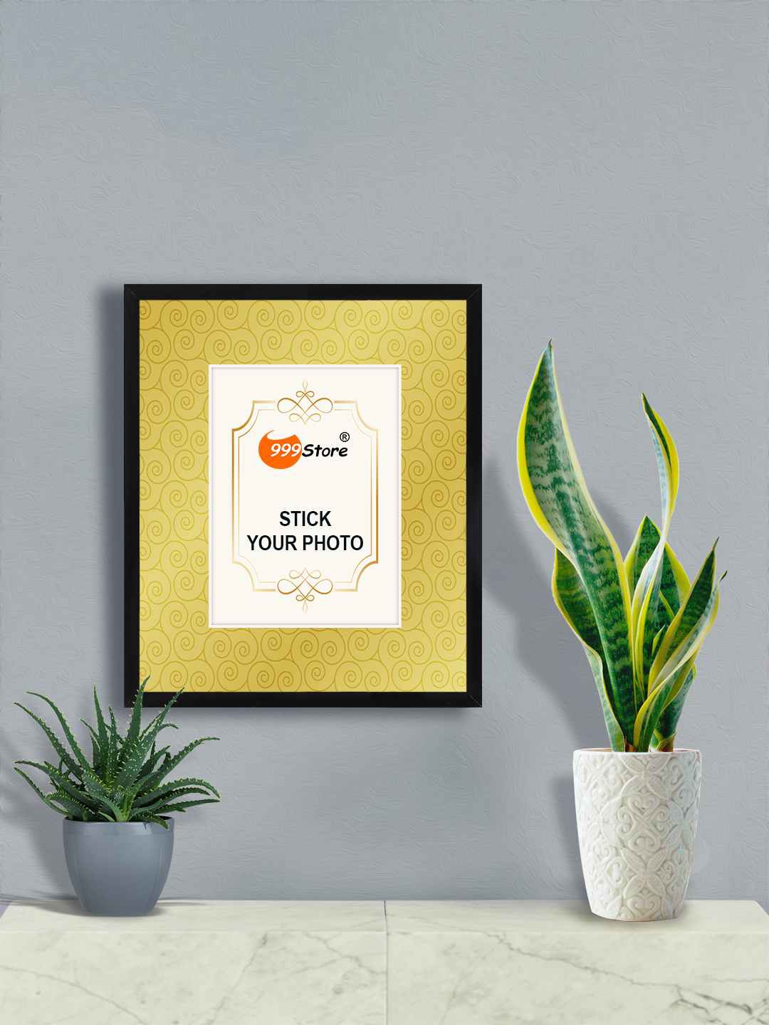 

999Store Green Swirl Ornament Printed Wall Hanging Photo Frame