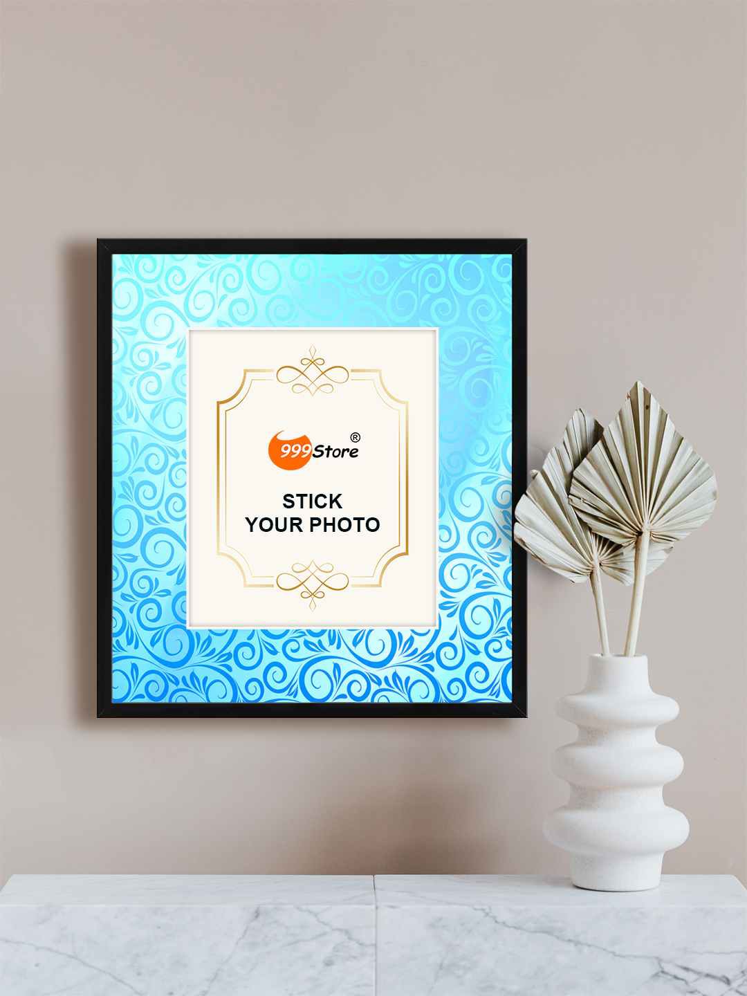 

999Store Blue Printed Photo Frame